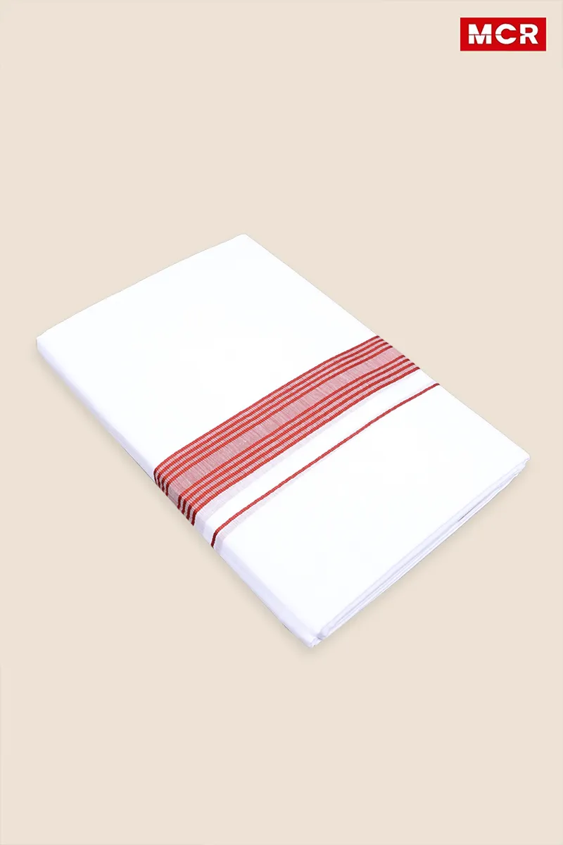 Men's Cotton Fancy Border Double Dhoti - 3.8 Mtr