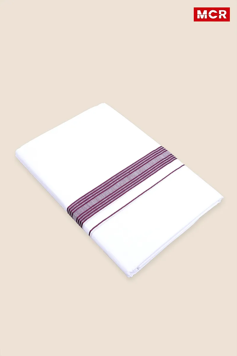 Men's Cotton Fancy Border Double Dhoti - 3.8 Mtr CLMDH56BUR38MTR