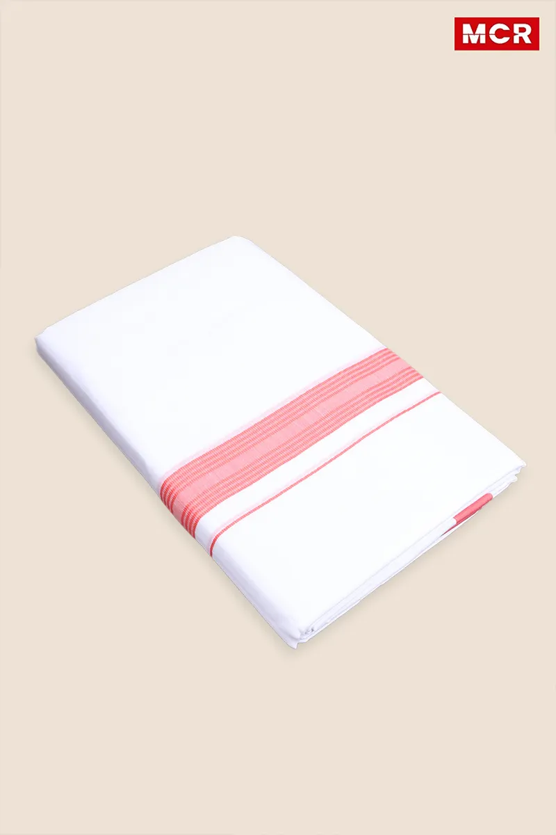 Men's Cotton Fancy Border Double Dhoti - 3.8 Mtr CLMDH56PEA38MTR