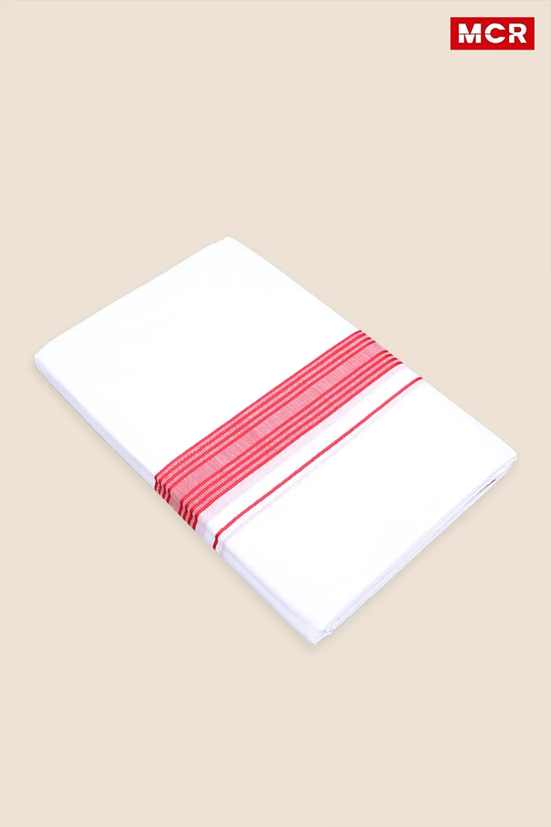 Men's Cotton Fancy Border Double Dhoti - 3.8 Mtr CLMDH56PIN38MTR