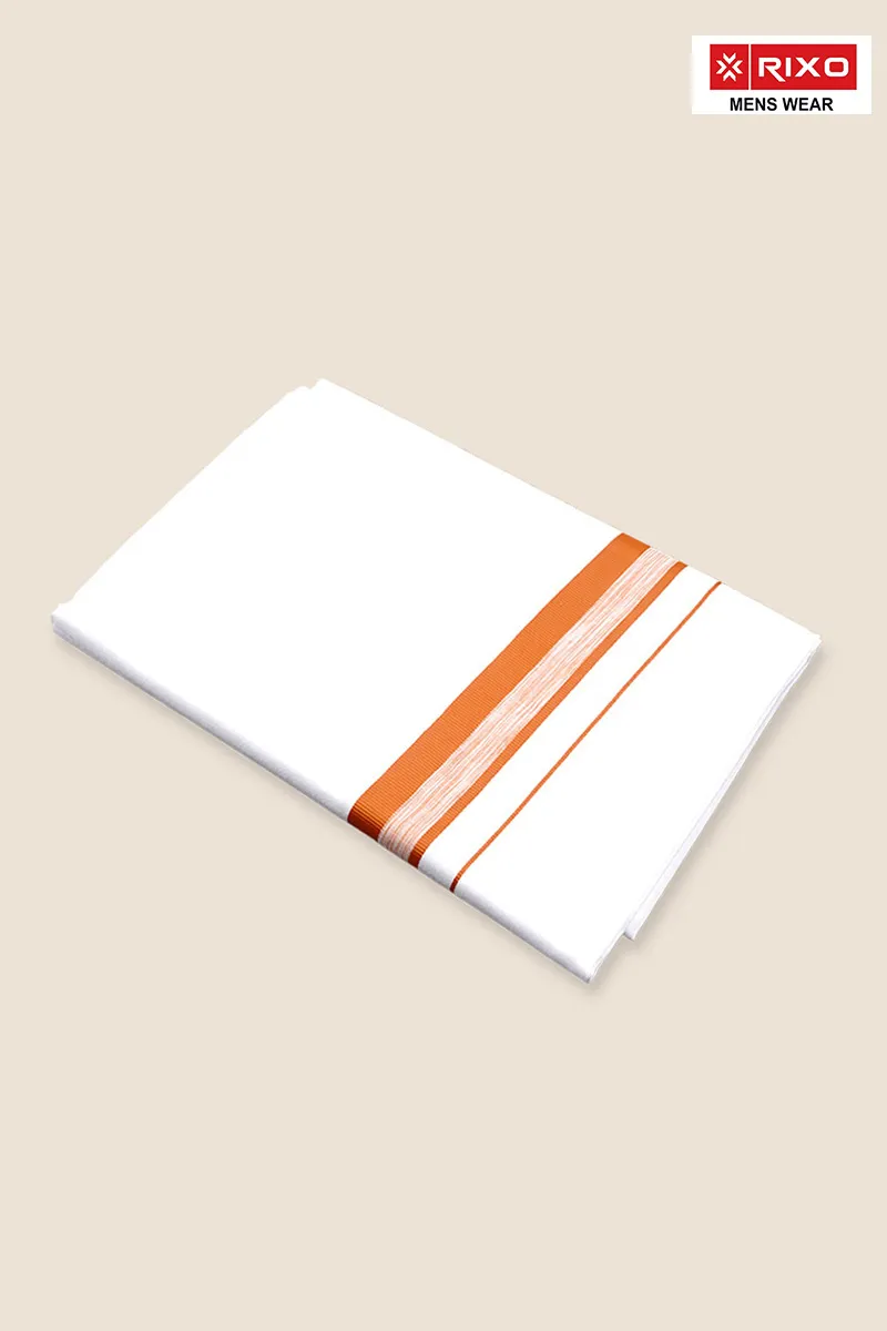 Men's Cotton Solid Dhoti with Fancy Border - 1.90 MTR CLMDH61COP19MTR