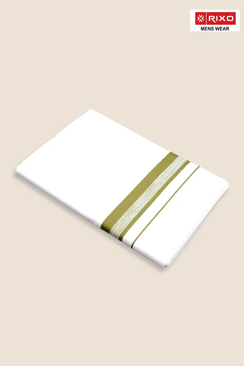Men's Cotton Solid Dhoti with Fancy Border - 1.90 MTR CLMDH61LIG19MTR