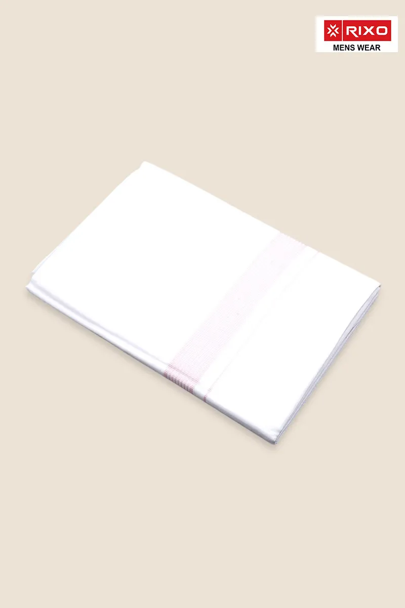 Men's Cotton Solid Dhoti with Fancy Border - 2 MTR