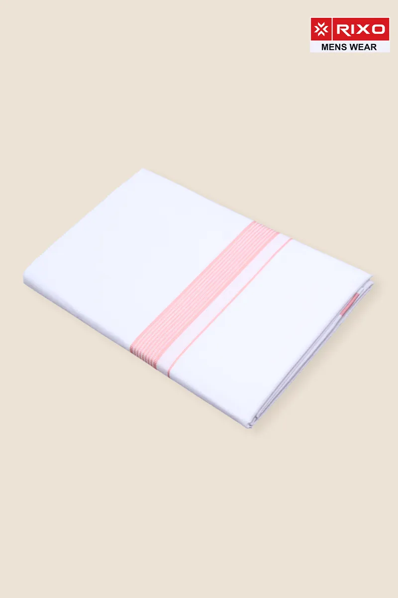 Men's Cotton Solid Dhoti with Fancy Border - 2 MTR CLMDH63PEA2MTR