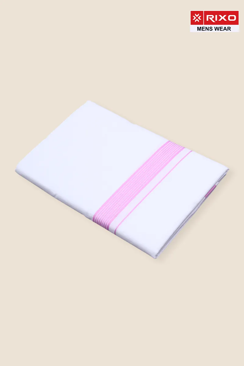 Men's Cotton Solid Dhoti with Fancy Border - 2 MTR CLMDH63PIN2MTR