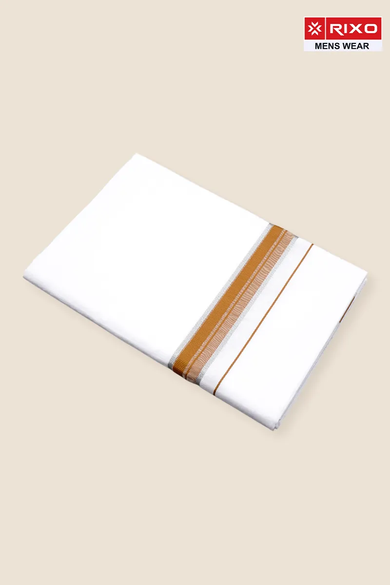 Men's Cotton Solid Dhoti with Fancy Border - 1.90 MTR CLMDH64MUS19MTR