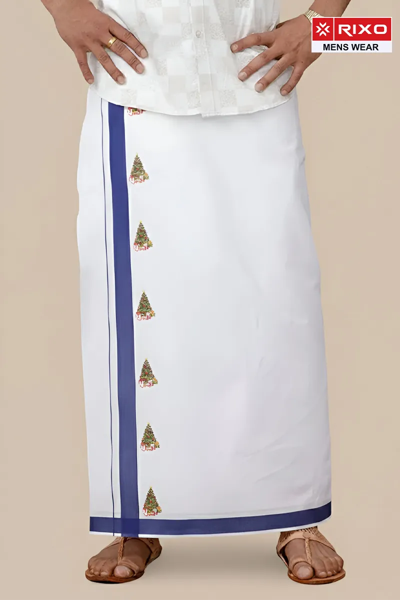 Men's Cotton Dhoti with Christmas Theme