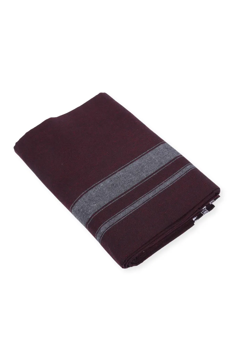 Men's Cotton Solid Dhoti with Grey Border - 2 MTR CLMDH67DAM2MTR