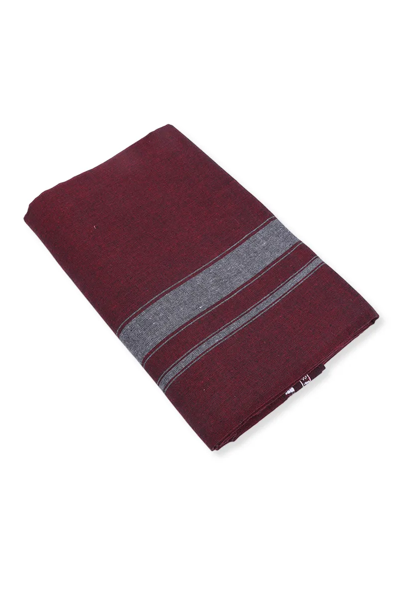 Men's Cotton Solid Dhoti with Grey Border - 2 MTR CLMDH67DEE2MTR