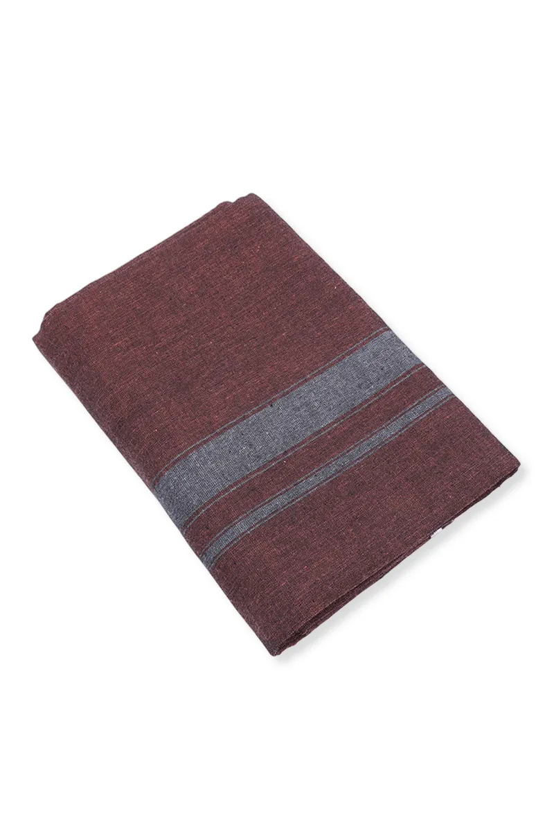 Men's Cotton Solid Dhoti with Grey Border - 2 MTR CLMDH67RUS2MTR