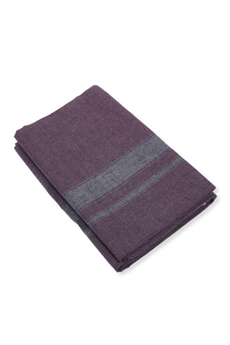 Men's Cotton Solid Dhoti with Grey Border - 2 MTR