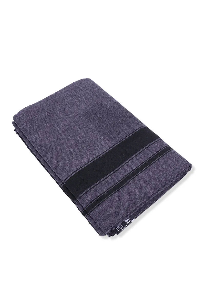 Men's Cotton Solid Dhoti with Black Border - 2 MTR