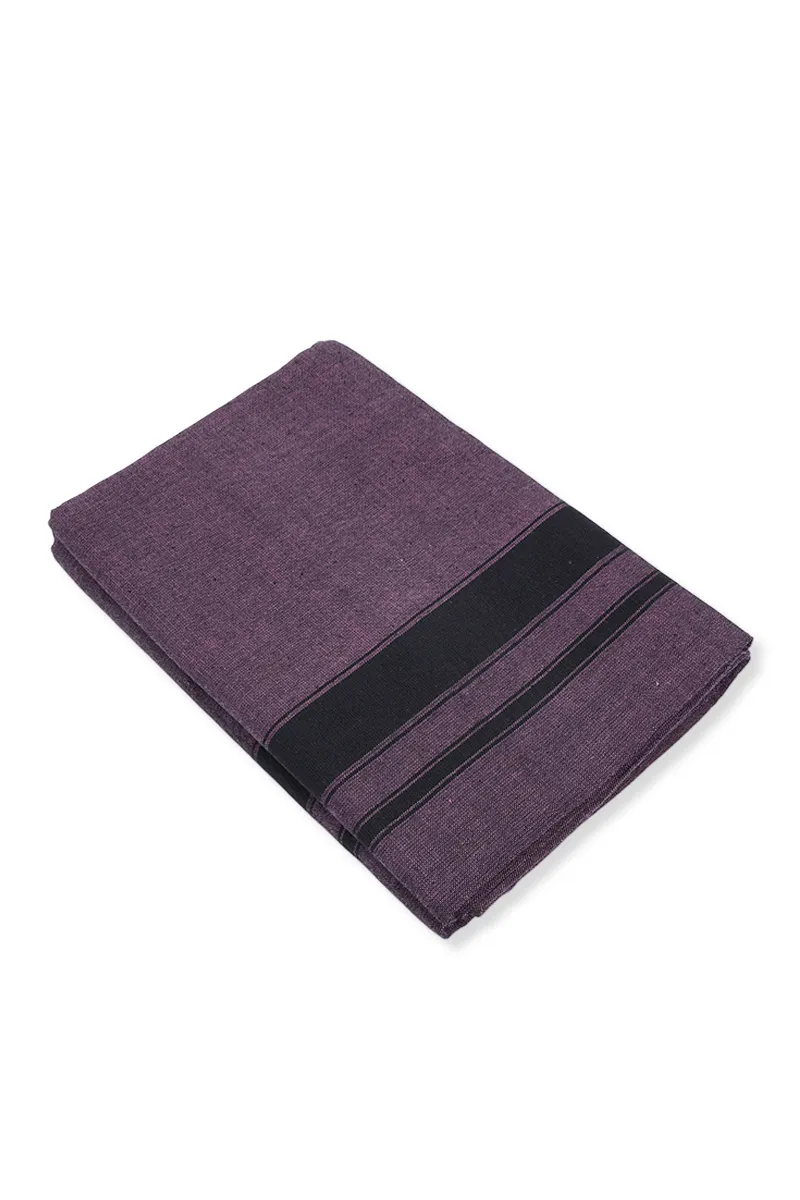 Men's Cotton Solid Dhoti with Black Border - 2 MTR CLMDH68PUR2MTR