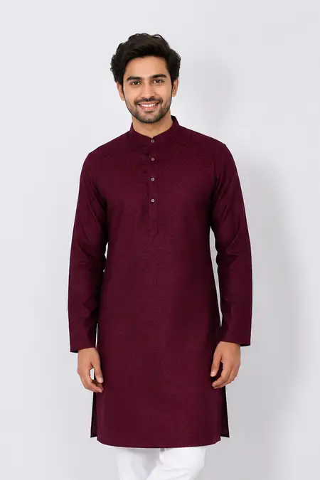 Men's Cotton Texture Kurta CLMKR01MARXXL