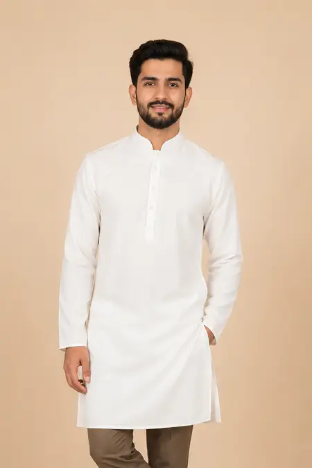 Men's Silk Solid Kurta
