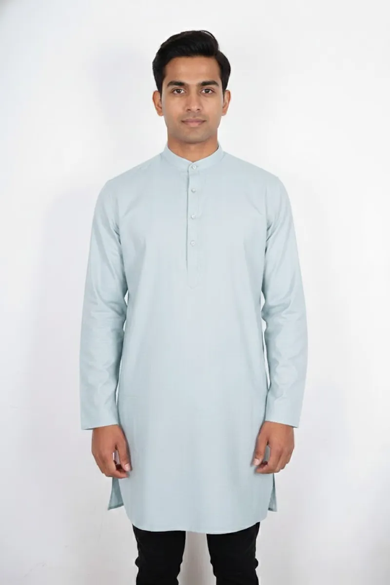 Men's Cotton Texture Kurta CLMKR03GRE42