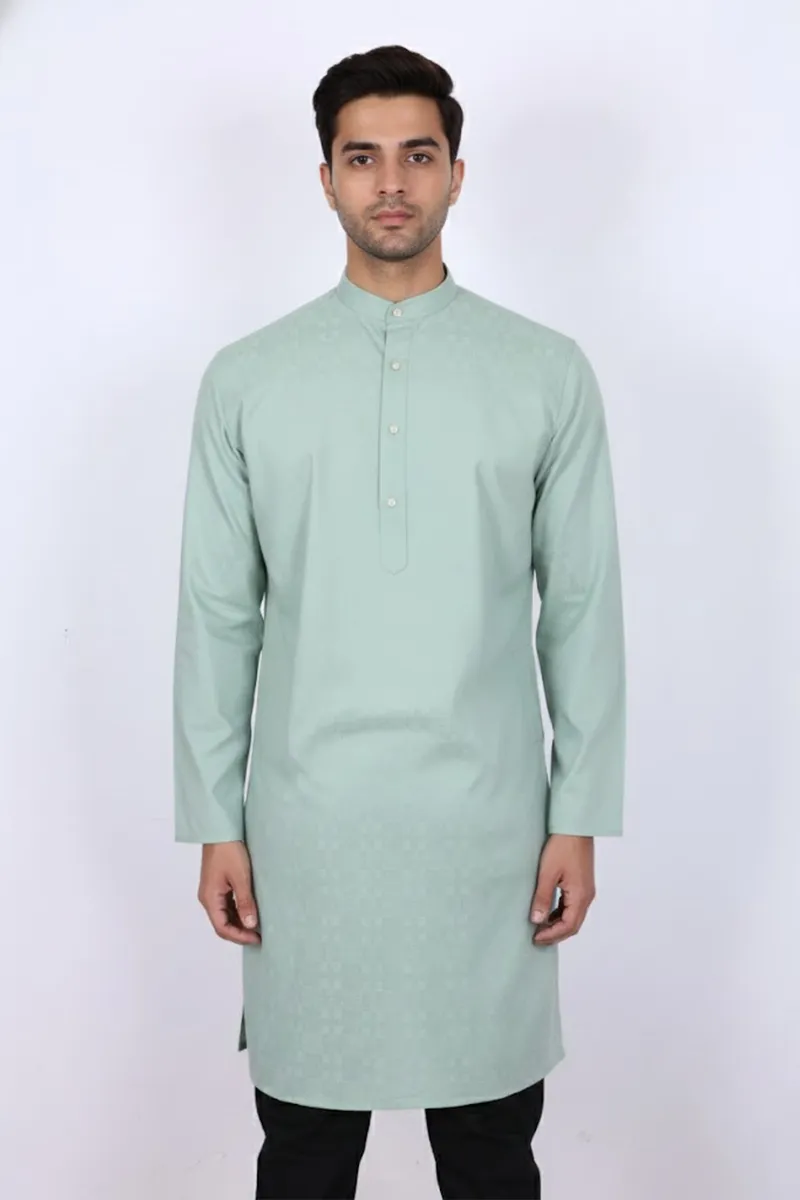 Men's Cotton Textured Kurta CLMKR04GREXL