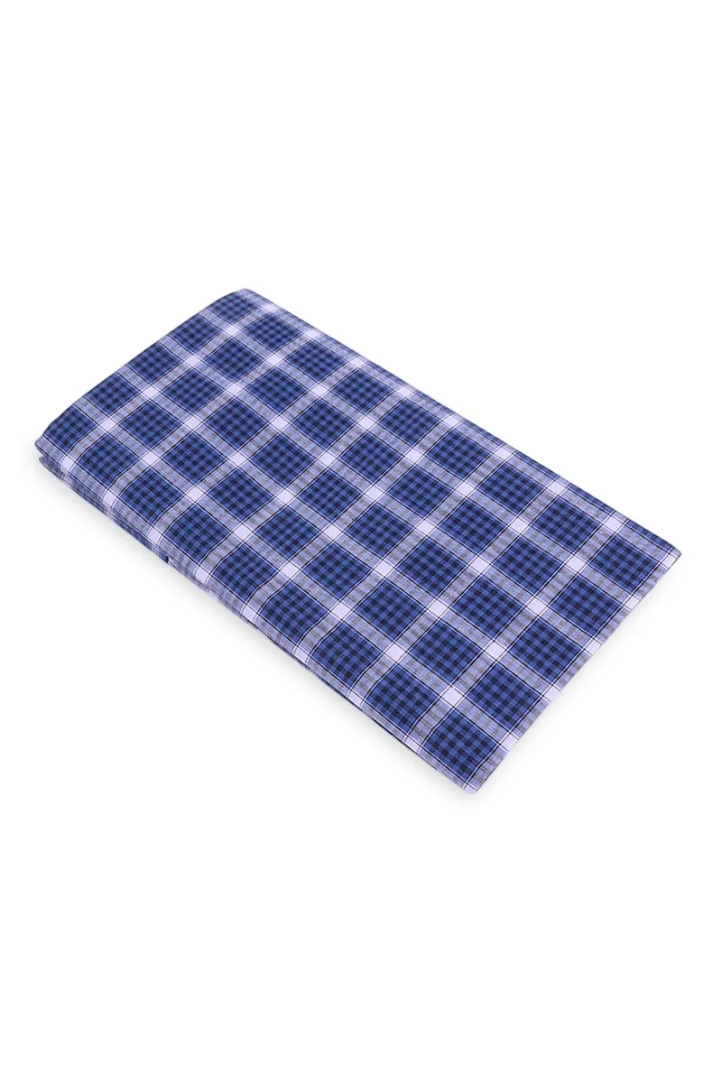Men's Cotton Checkered Unstitched Lungi - 2.10 MTR