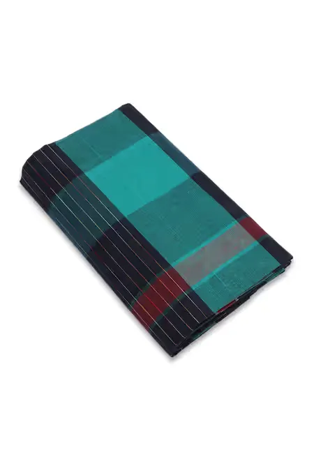 Men's Cotton Checkered Stitched Lungi - 2.10 MTR