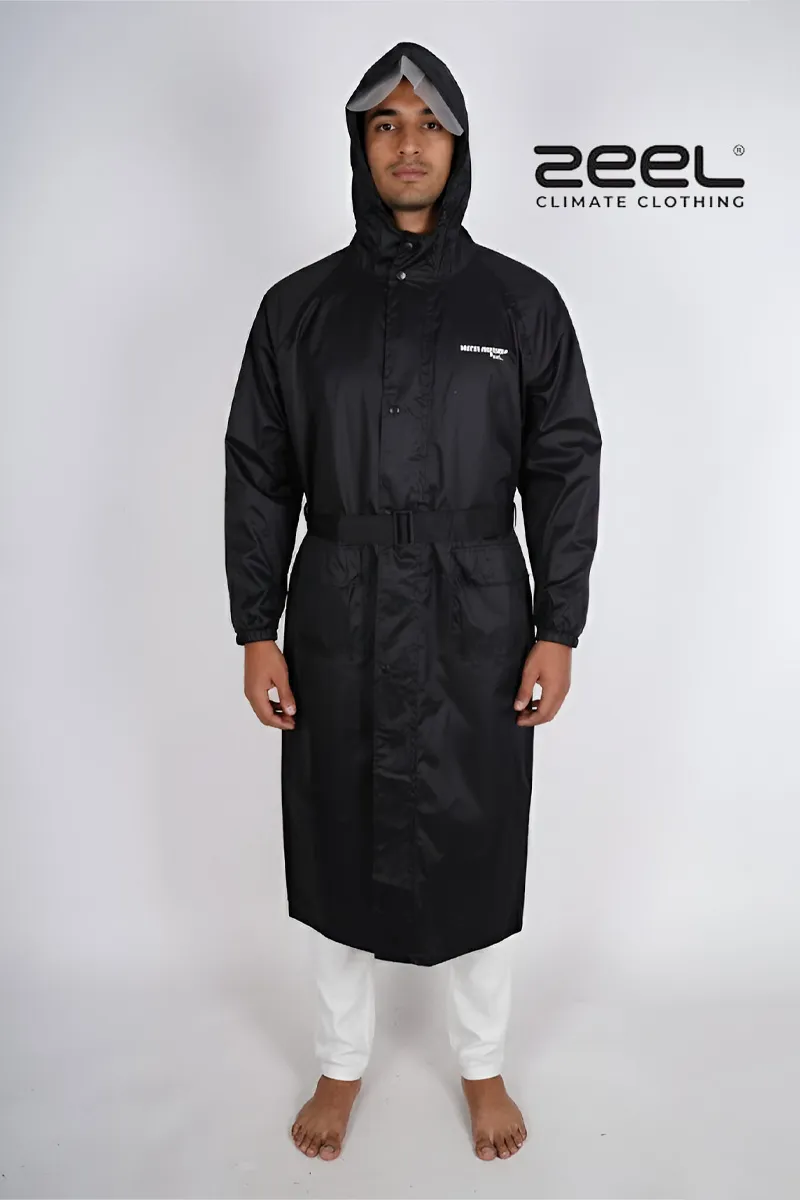Waterproof High Neck Polyester Rain Jacket for Men CLMRJ03BLA52