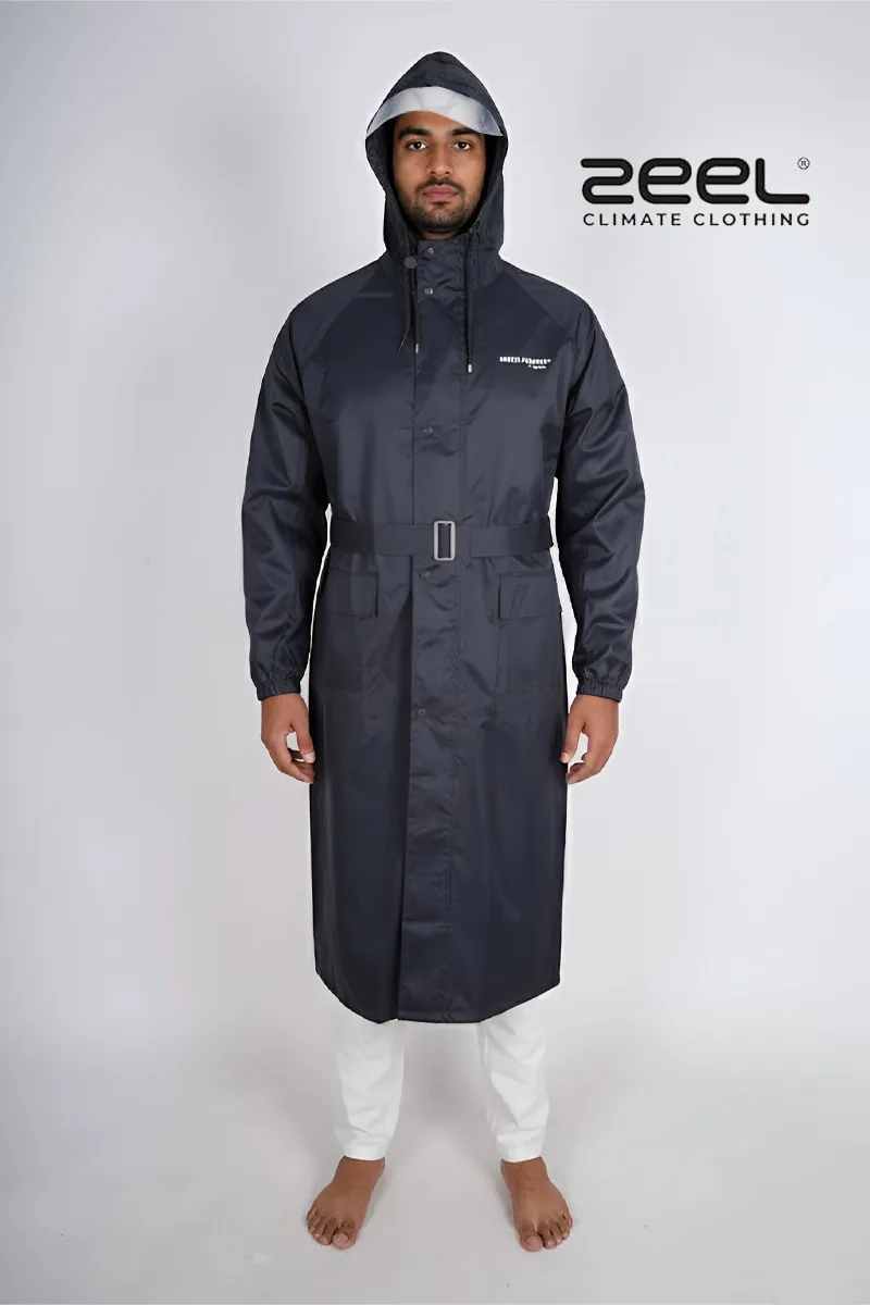 Waterproof High Neck Polyester Rain Jacket for Men