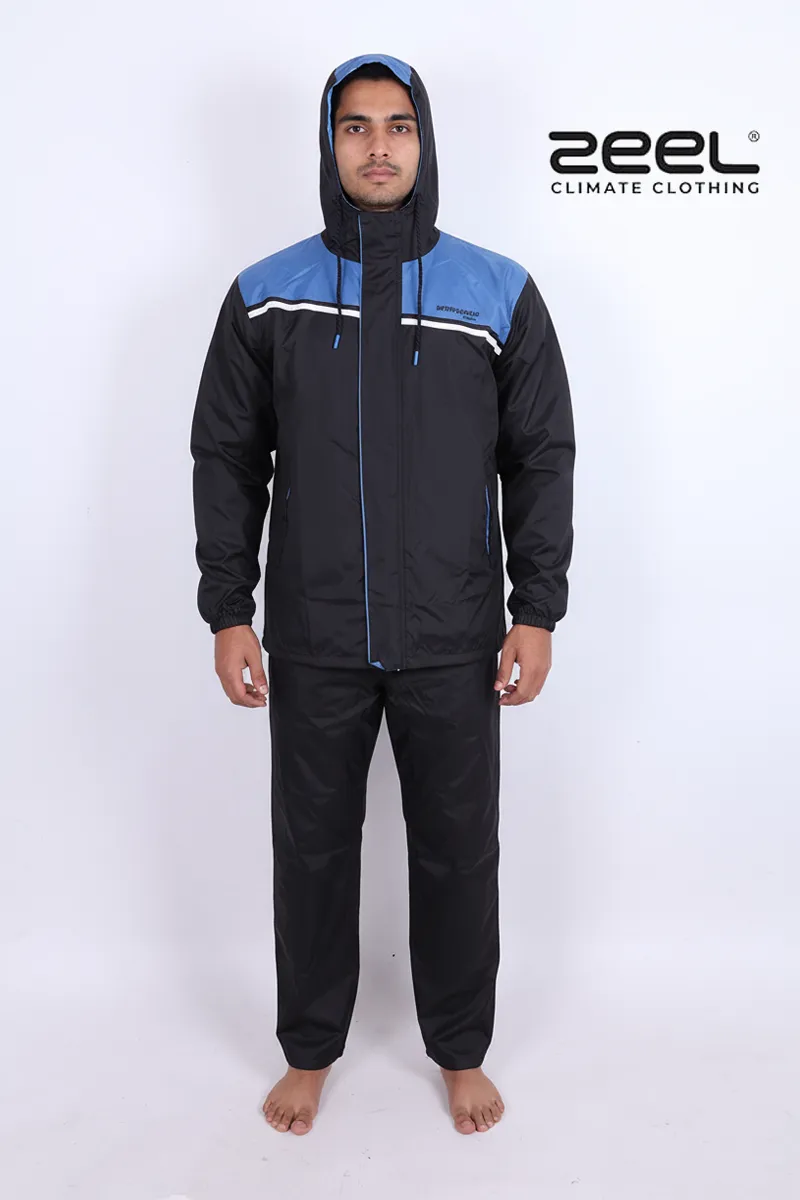 Men's Polyester Raincoat Set CLMRS01BLU3XL