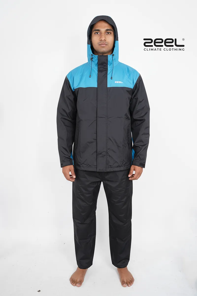 Men's Polyester Color block Raincoat Set 