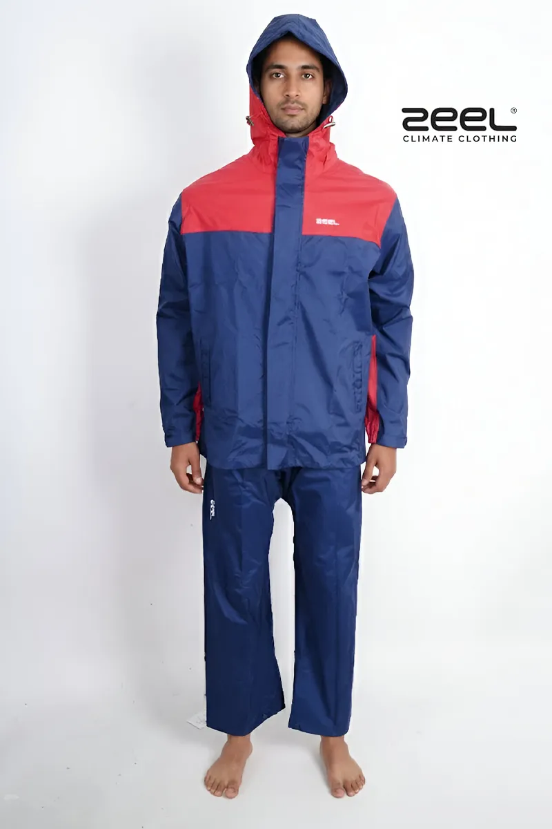 Men's Polyester Color block Raincoat Set 