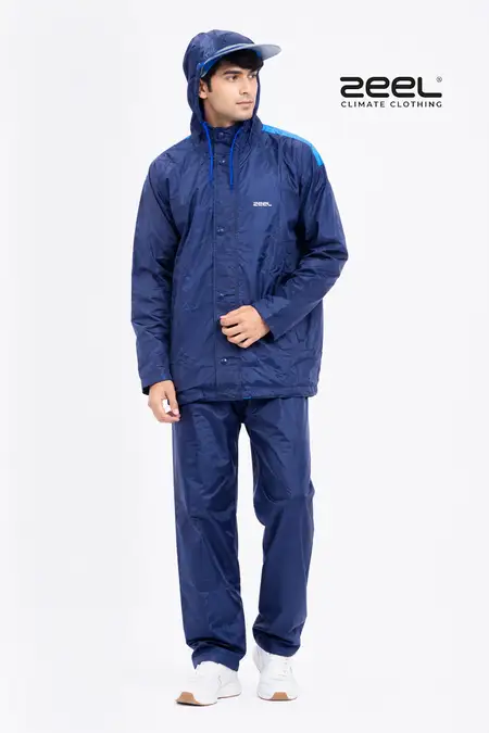 Men's Waterproof Polyester Soild Raincoat Set