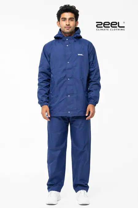 Men's Waterproof Polyester Soild Raincoat Set