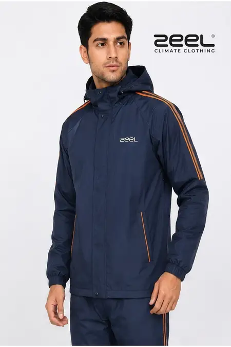 Men's Waterproof Polyester Soild Raincoat Set