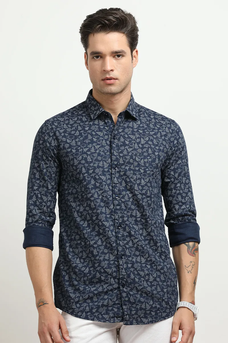 Men's Cotton Slim Fit Printed Shirt