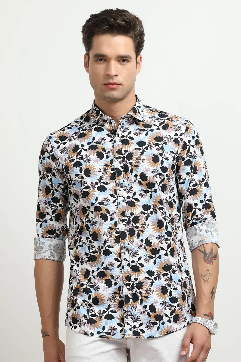 Men's Cotton Slim Fit Printed Shirt 