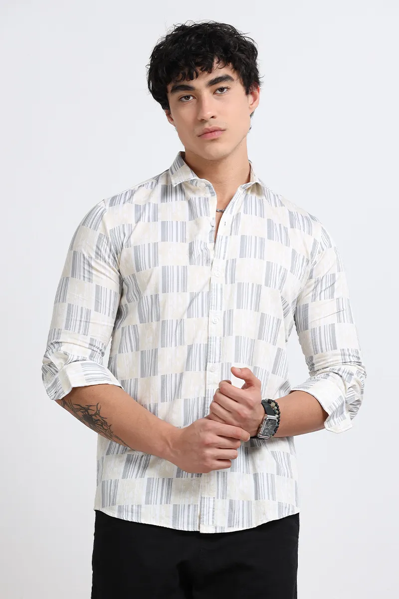 Men's Cotton Slim Fit Printed Shirt CLMSH045MULXL