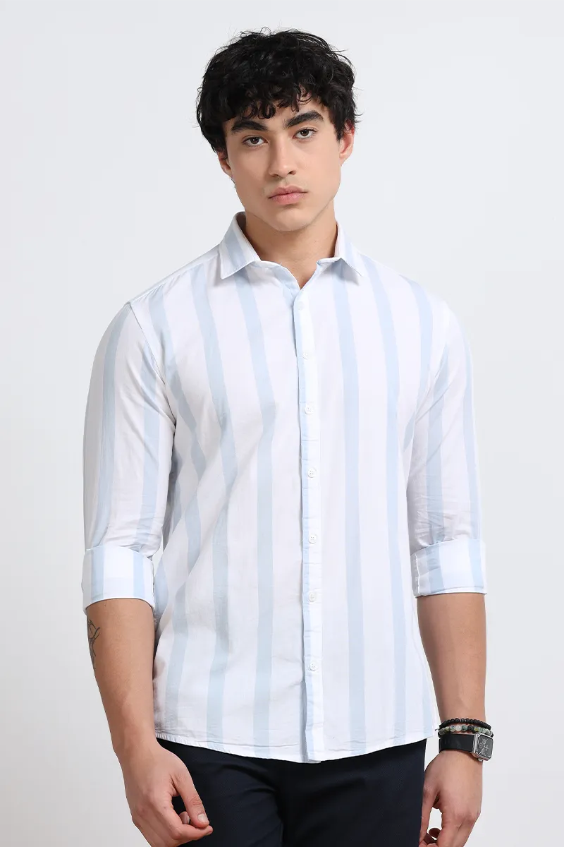 Men's Cotton Slim Fit Striped Shirt CLMSH051MULXXL