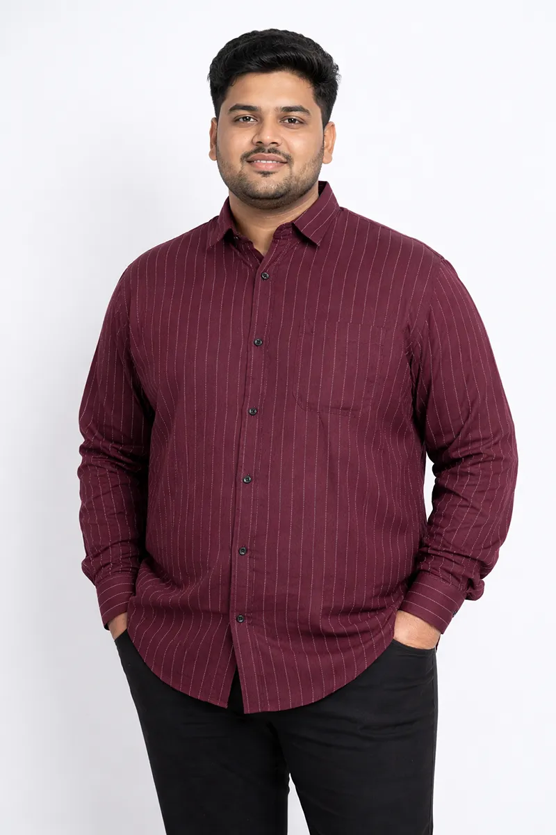 Men's Cotton Striped Plus Size Shirt