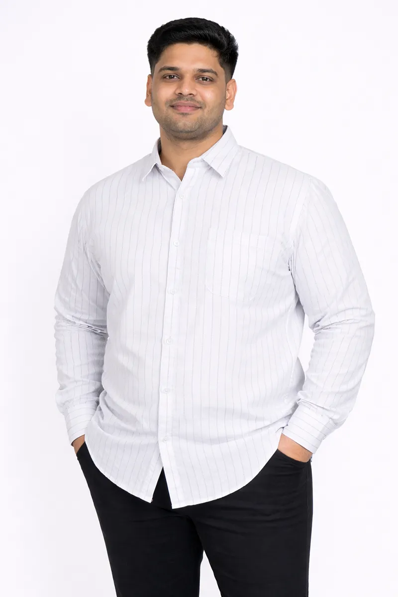 Men's Cotton Striped Plus Size Shirt