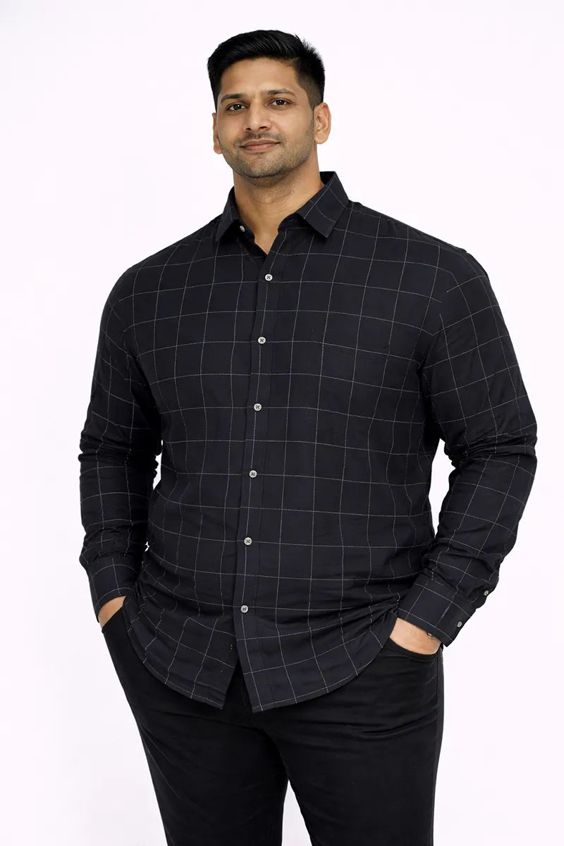 Men's Cotton Checkered Plus Size Shirt