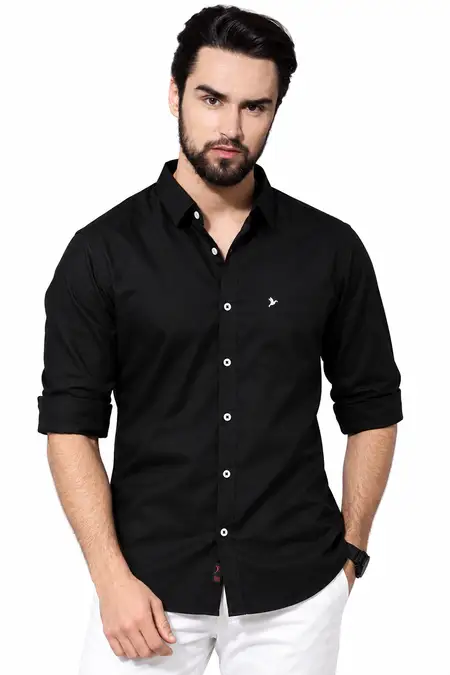 Men's Solid Cotton Full Sleeve Stain Proof Shirt