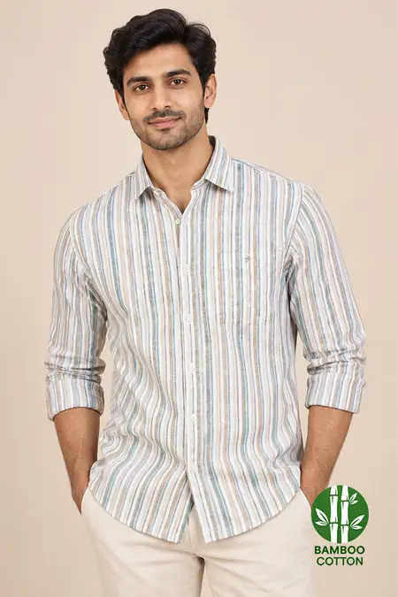 Men's Bamboo Cotton Classic Striped Shirt