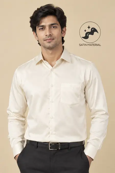 Men's Satin Regular Fit Solid Shirt