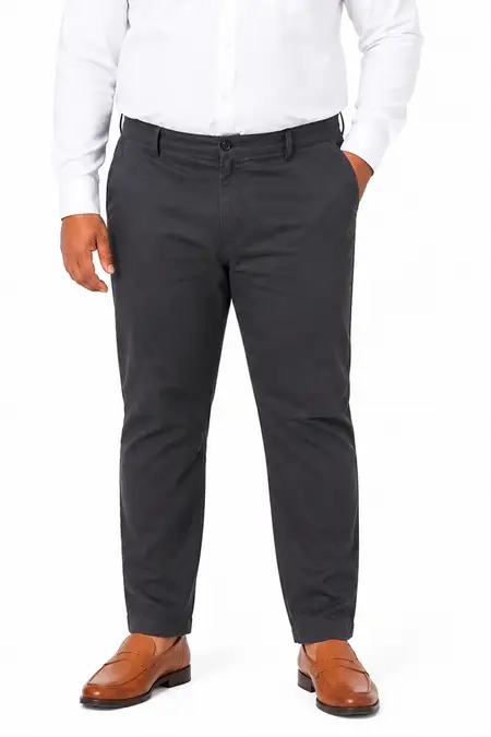 Men's Cotton Blend Solid Plus Size Trousers