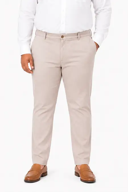 Men's Cotton Blend Solid Plus Size Trousers CLMT15GRE46