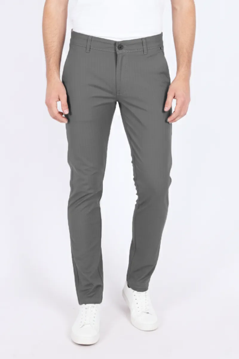 Men's Cotton Blend Regular Fit Striped Trousers