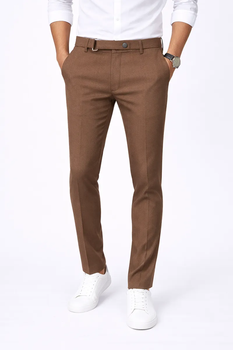 Men's Cotton Blend Solid Formal Trousers CLMT21KHA34