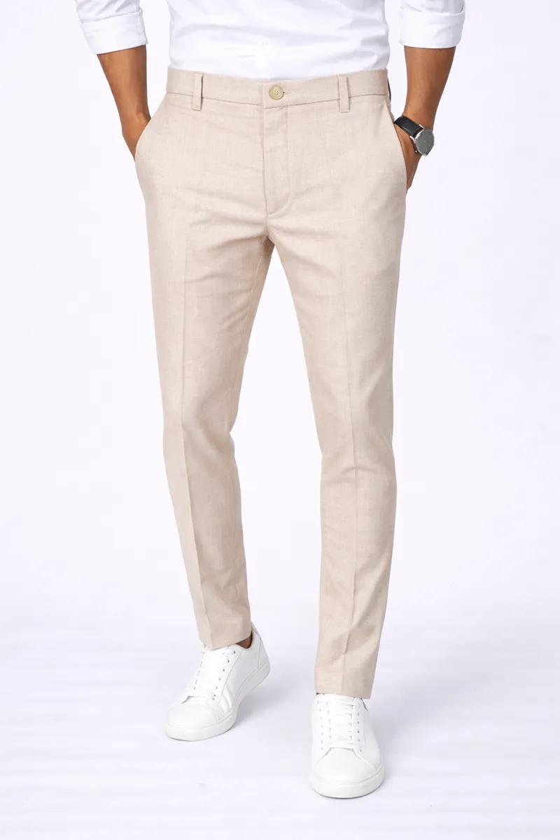 Men's Cotton Blend Solid Formal Trousers CLMT22CRE30