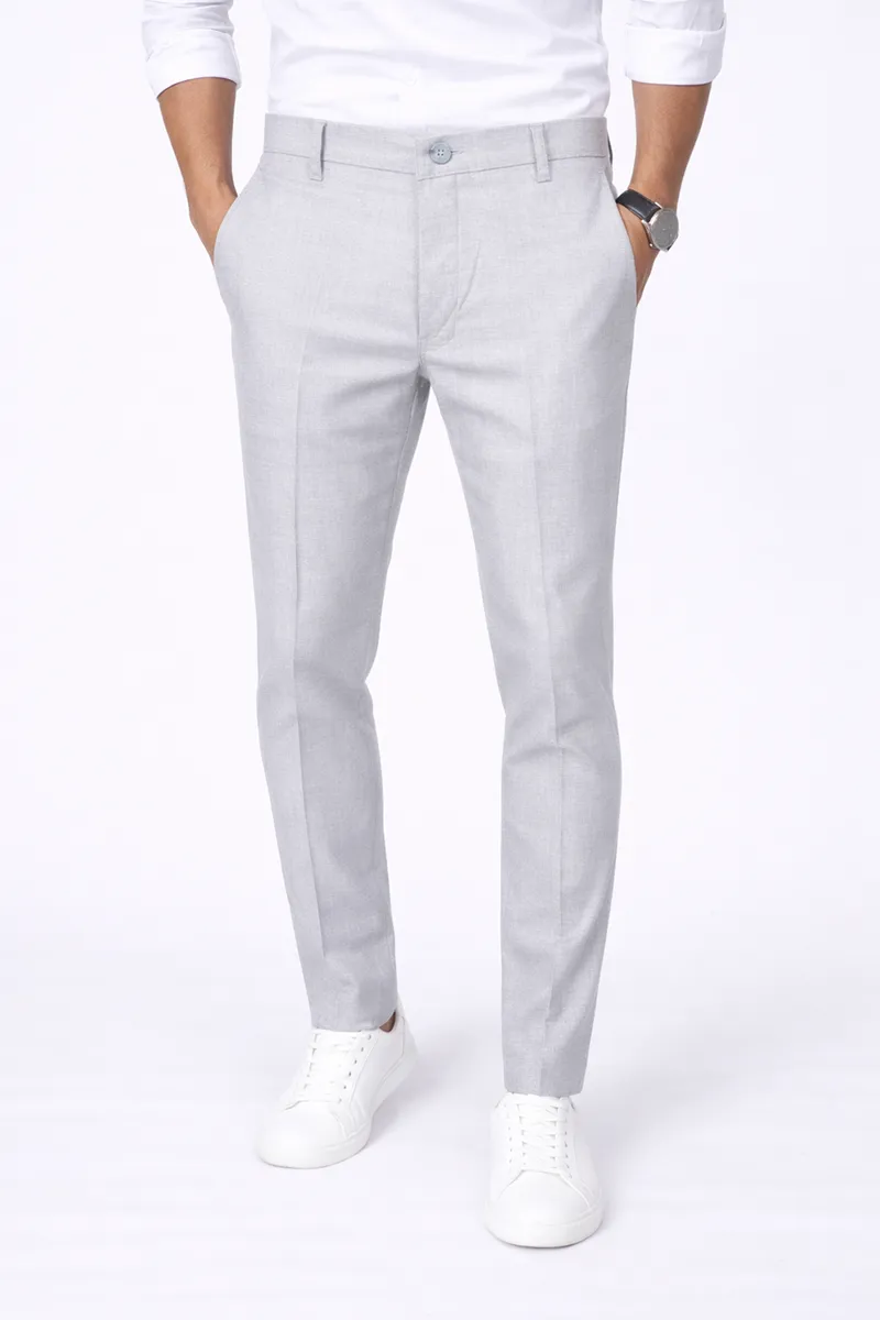 Men's Cotton Blend Solid Formal Trousers CLMT22GRE36