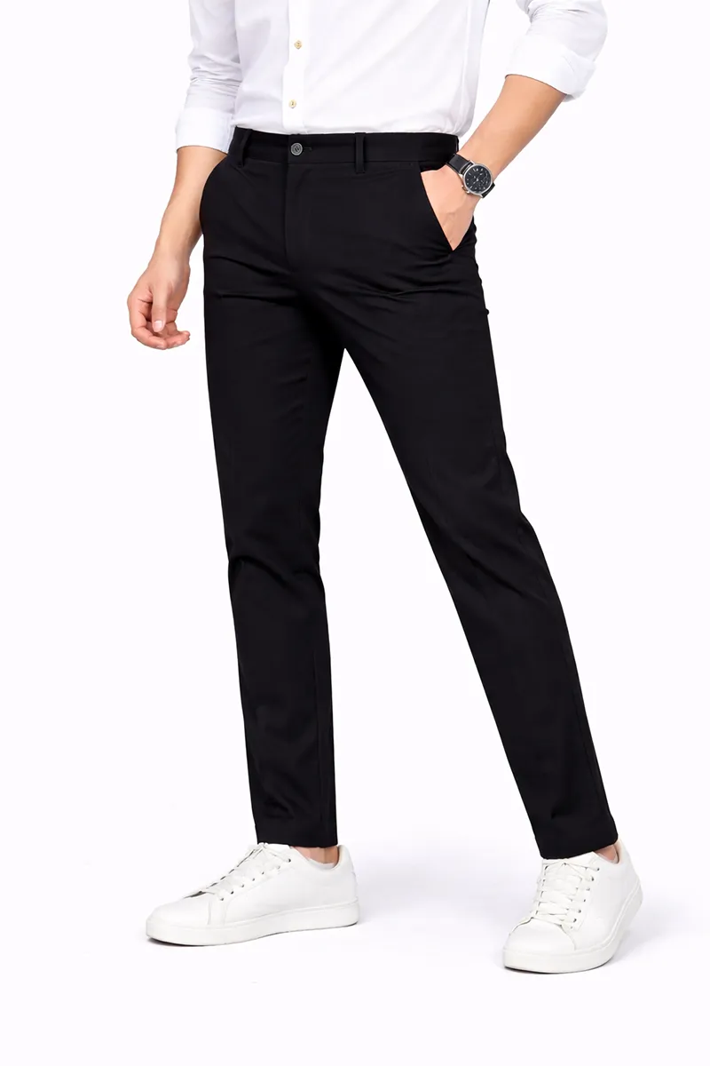 Men's Cotton Blend Regular Fit Textured Trousers CLMT23BLA46