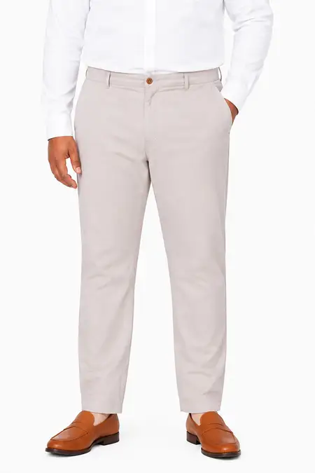 Men's Cotton Blend Regular Fit Soild Plus Size Trousers