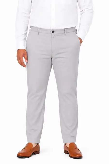 Men's Cotton Blend Regular Fit Soild Plus Size Trousers